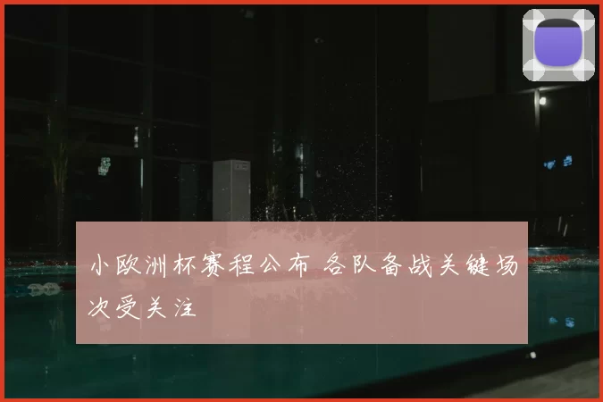 小欧洲杯赛程公布 各队备战关键场次受关注